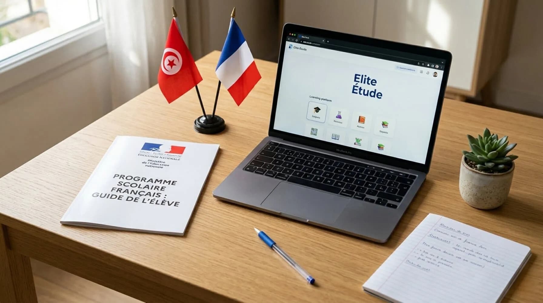 Une professionnelle du soutien scolaire Élite Étude en visioconférence devant ses écrans en Tunisie.