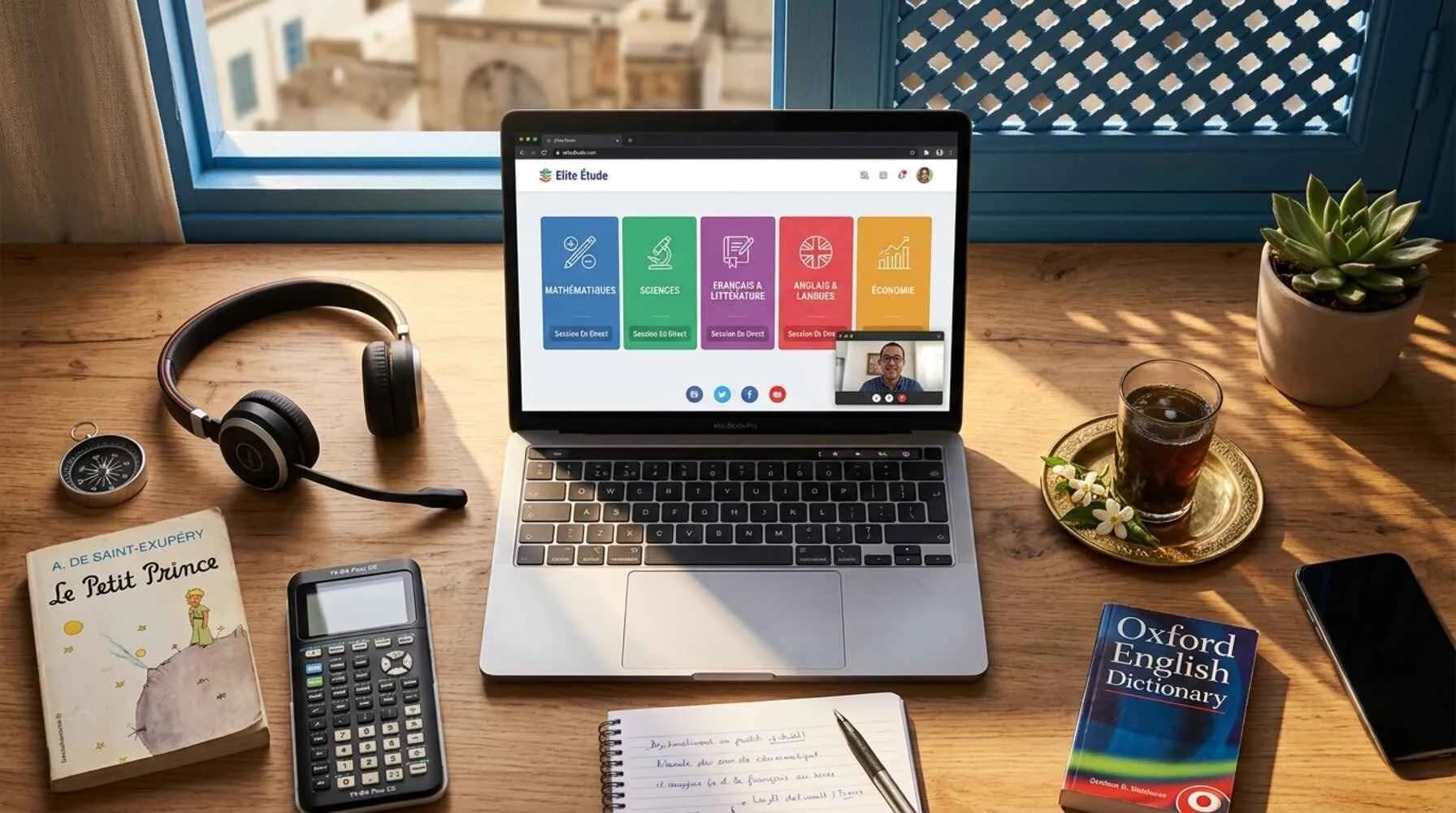 Élèves tunisiens étudiant différentes matières du système français